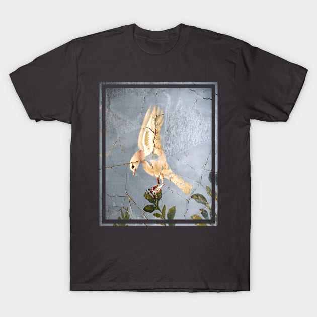 Pompeiian White Bird T-Shirt by Mosaicblues